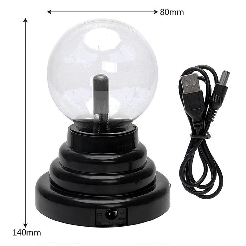 3 Inch Magic Plasma Ball Lamp LED Atmosphere Night Light Touch control Glass Plasma Light Bedroom Decor Kids Gifts