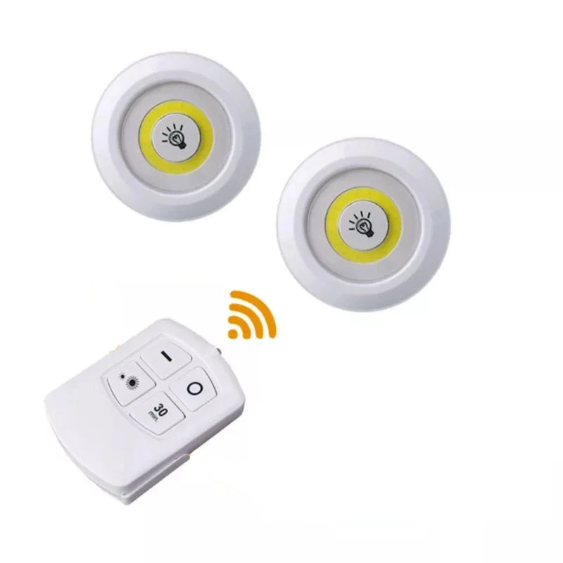 COB Under Cabinet Light LED Wireless Remote Control Dimming Wardrobe Night Lamp Home Kitchen Bedroom Bedside Lamps