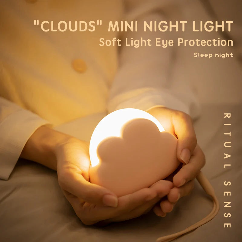 Cloud Night Light Led Mini Ornament Table Lamp Reading Lights Night Warm Soft Lighting For Bedroom Desktop