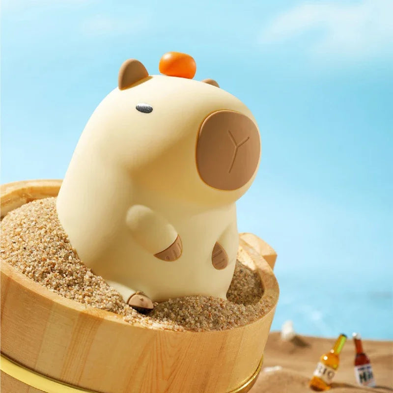 Cute Cartoon Capybara Silicone Night Light USB Rechargeable Timing Dimming Sleep Night Lamp for Children's Room Decor