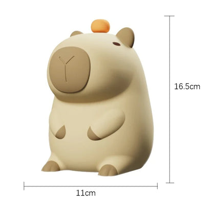 Cute Cartoon Capybara Silicone Night Light USB Rechargeable Timing Dimming Sleep Night Lamp for Children's Room Decor