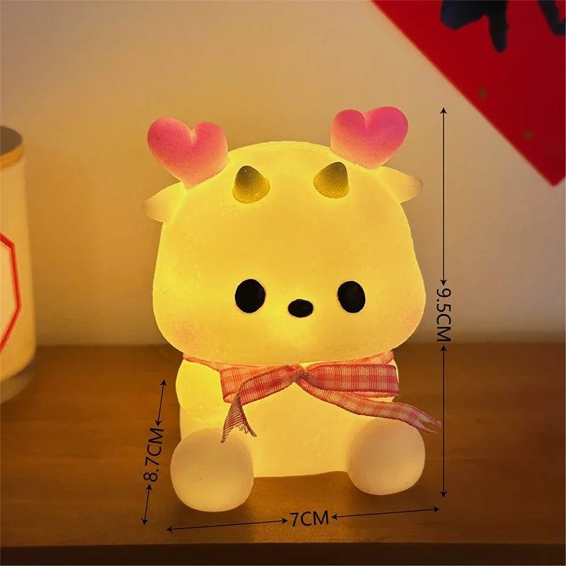 Cute Cartoon Night Light Loong Year Creative Atmosphere Decorative Bedside Lamp Children's Room Souvenir  LED Table Light Lamps