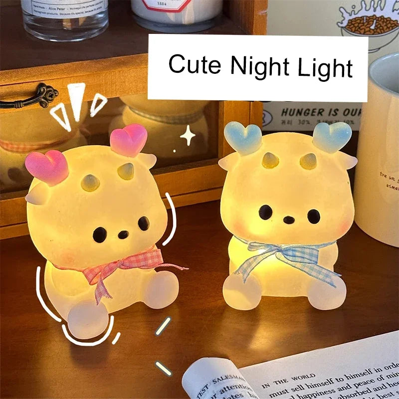 Cute Cartoon Night Light Loong Year Creative Atmosphere Decorative Bedside Lamp Children's Room Souvenir  LED Table Light Lamps