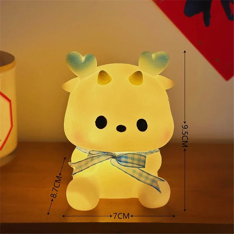 Cute Cartoon Night Light Loong Year Creative Atmosphere Decorative Bedside Lamp Children's Room Souvenir  LED Table Light Lamps