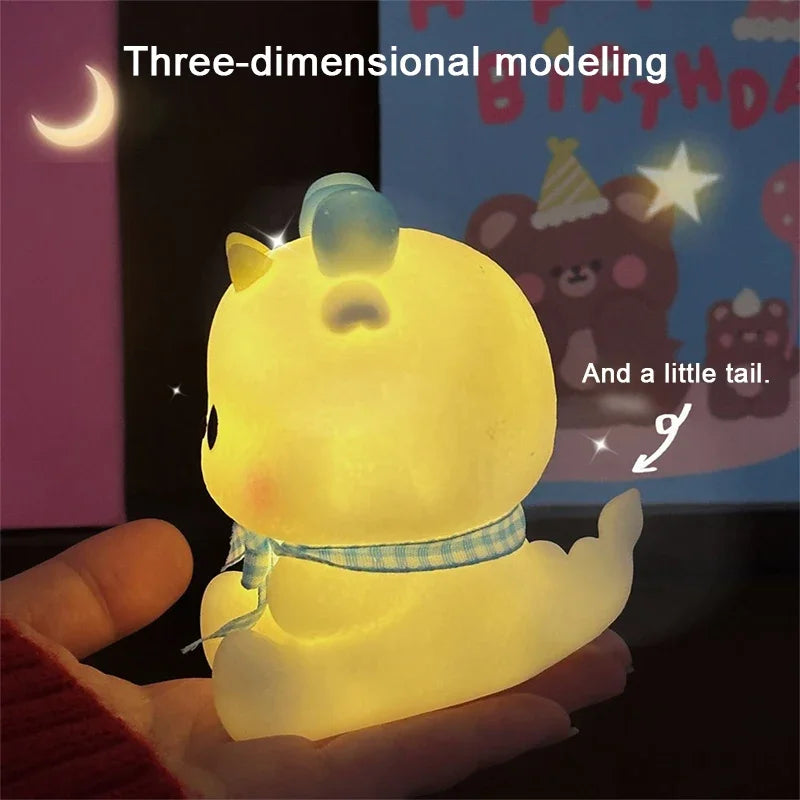 Cute Cartoon Night Light Loong Year Creative Atmosphere Decorative Bedside Lamp Children's Room Souvenir  LED Table Light Lamps