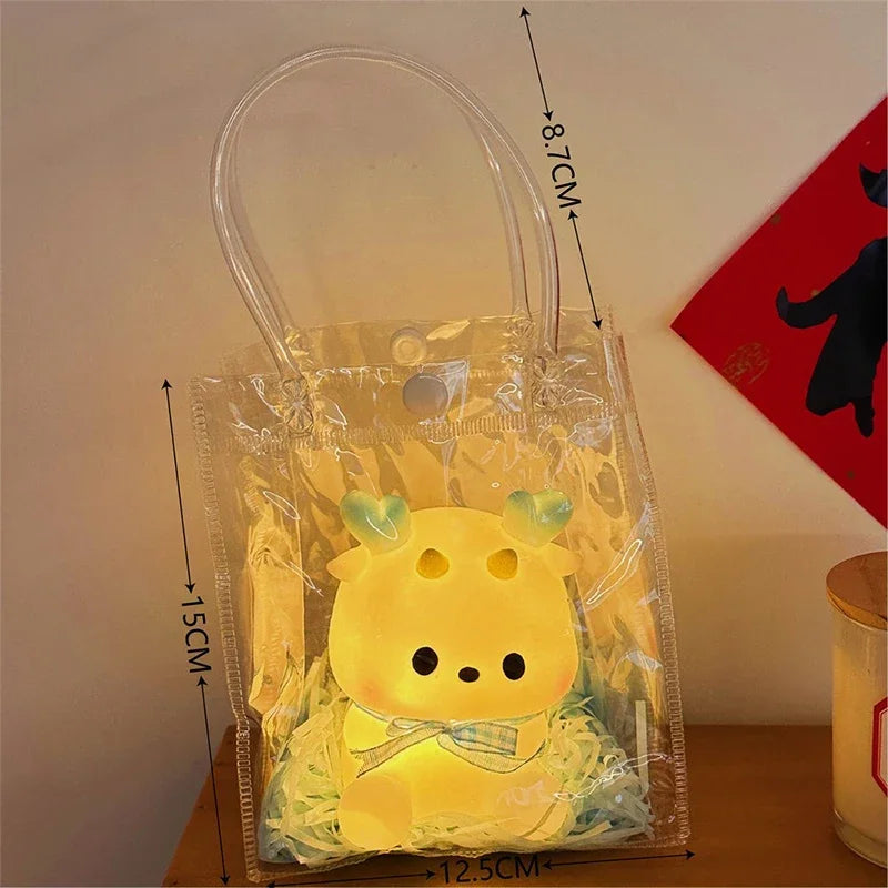 Cute Cartoon Night Light Loong Year Creative Atmosphere Decorative Bedside Lamp Children's Room Souvenir  LED Table Light Lamps