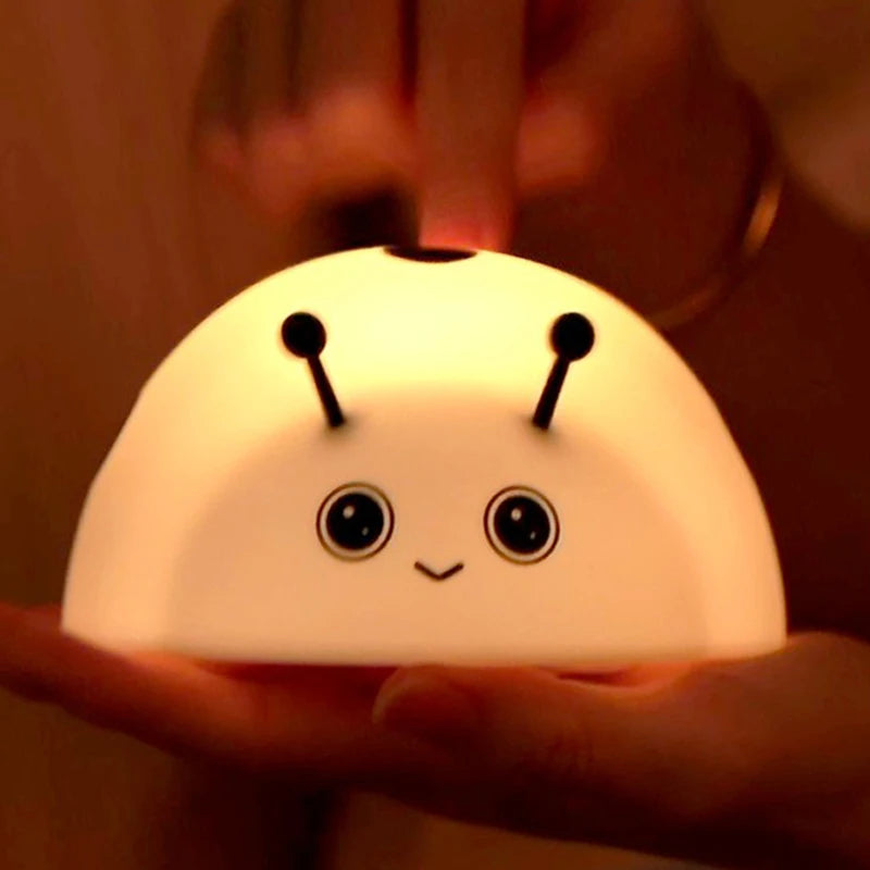 Cute Ladybug Light Night Lights USB Rechargeable Capybara Shape Touch Control Soft Silicone Lamp for Kids Adult Gifts