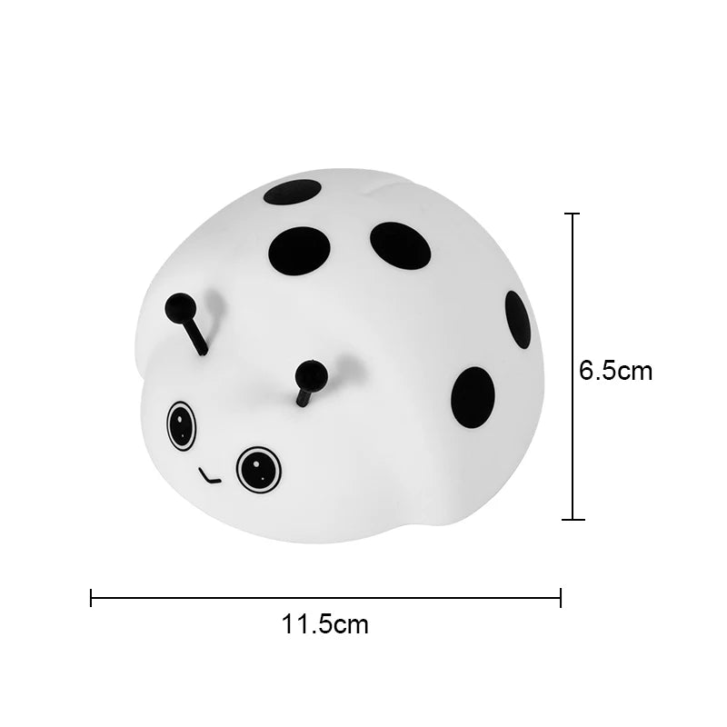 Cute Ladybug Light Night Lights USB Rechargeable Capybara Shape Touch Control Soft Silicone Lamp for Kids Adult Gifts