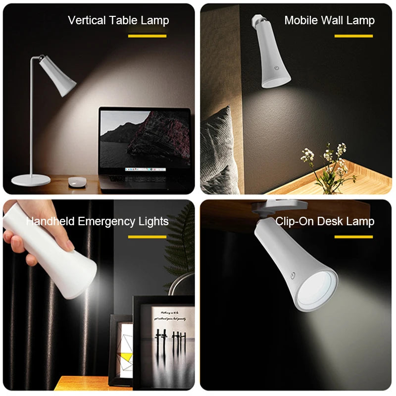 Desk Lamp Hanging Magnetic Table Lamp LED USB Rechargeable Stepless Dimming Cabinet Closet Wardrobe Night Light