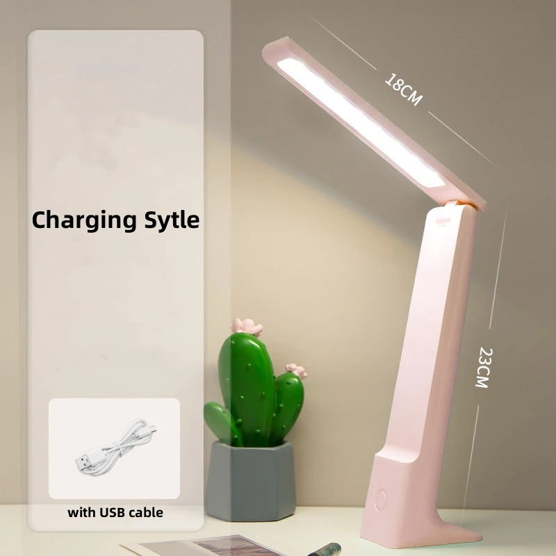 Desk Lamp LED Reading Lights 3 Colors Dimmable Touch Foldable USB Rechargeable Study Table Light Student Reading Bedside Lamp