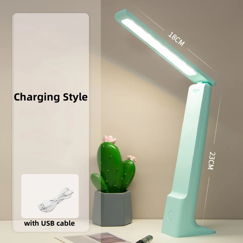 Desk Lamp LED Reading Lights 3 Colors Dimmable Touch Foldable USB Rechargeable Study Table Light Student Reading Bedside Lamp