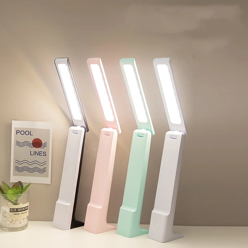 Desk Lamp LED Reading Lights 3 Colors Dimmable Touch Foldable USB Rechargeable Study Table Light Student Reading Bedside Lamp