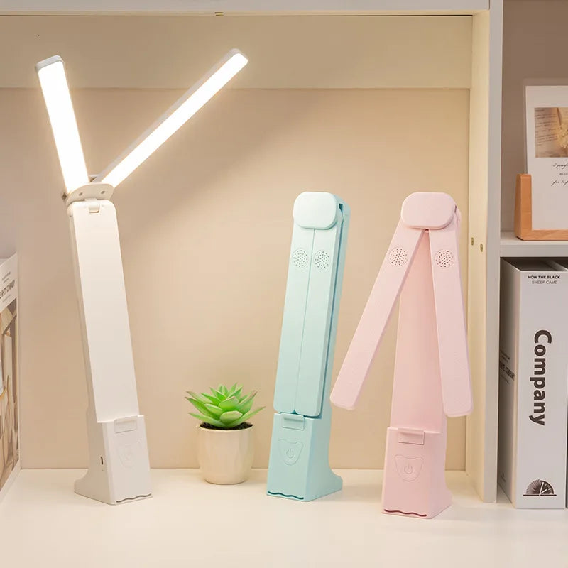 Desk Lamp LED Reading Lights 3 Colors Dimmable Touch Foldable USB Rechargeable Study Table Light Student Reading Bedside Lamp