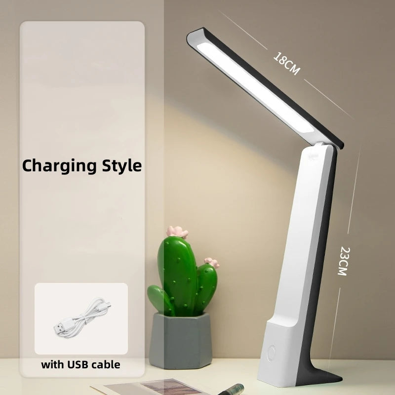 Desk Lamp LED Reading Lights 3 Colors Dimmable Touch Foldable USB Rechargeable Study Table Light Student Reading Bedside Lamp