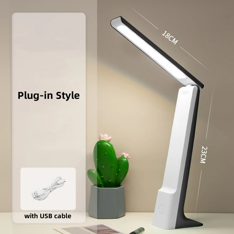 Desk Lamp LED Reading Lights 3 Colors Dimmable Touch Foldable USB Rechargeable Study Table Light Student Reading Bedside Lamp