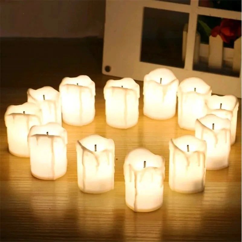 Flameless LED Candle Light Bright Battery Operated Tea Light with Realistic Flames Christmas Holiday Wedding Home Decor