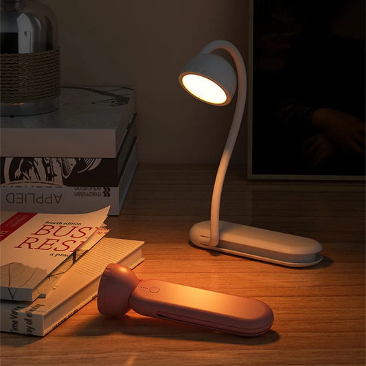 Foldable LED Desk Lamp Portable USB Rechargeable Study Table Lamp Touch Dimming Reading Book Night Light for Office Work