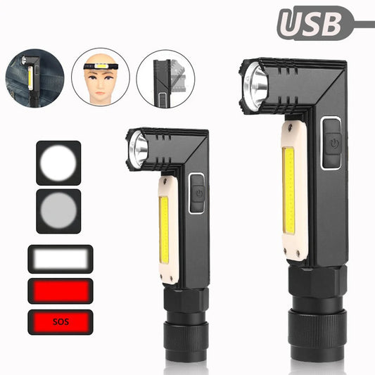 High Strong Power LED Flashlights Tactical Emergency Spotlights Telescopic Zoom Built-in Battery USB Rechargeable Camping Torch