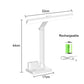 LED Clock Table Lamp USB Chargeable Dimmable Desk Lamp 2 Heads 180 Rotate Foldable Eye Protection Reading Night Light