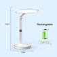 LED Clock Table Lamp USB Chargeable Dimmable Desk Lamp Plug-in LED Light Foldable Eye Protection Reading Night Light