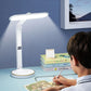 LED Clock Table Lamp USB Chargeable Dimmable Desk Lamp Plug-in LED Light Foldable Eye Protection Reading Night Light