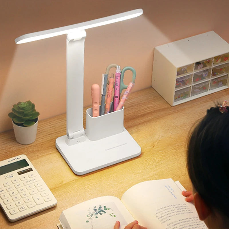 LED Desk Lamp 3 Levels Dimmable Touch Night Light USB Rechargeable Eye Protection Foldable Table Lamp For Bedroom Bedside Desk