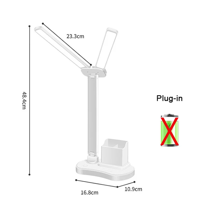 LED Desk Lamp 3 Levels Dimmable Touch Night Light USB Rechargeable Eye Protection Foldable Table Lamp For Bedroom Bedside Desk