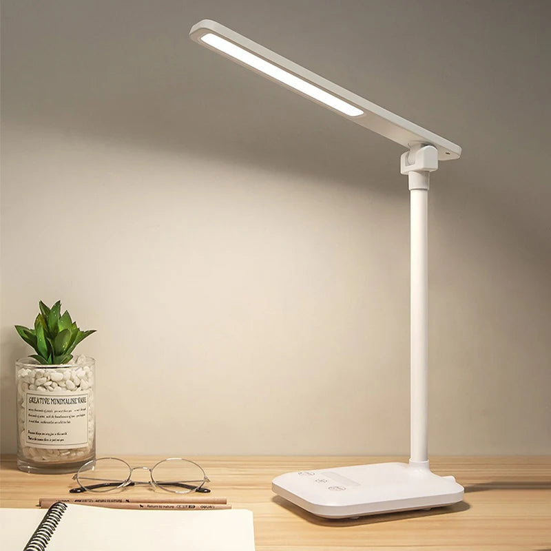 LED Desk Lamp 3 Levels Dimmable Touch Night Light USB Rechargeable Eye Protection Foldable Table Lamp For Bedroom Bedside Desk