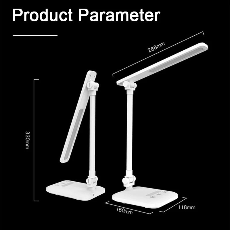 LED Desk Lamp 3 Levels Dimmable Touch Night Light USB Rechargeable Eye Protection Foldable Table Lamp For Bedroom Bedside Desk