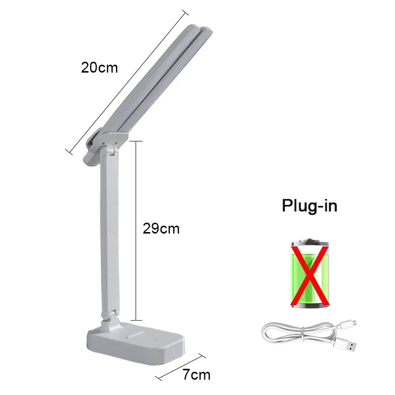 LED Desk Lamp USB Rechargeable Table Lamp 3 Levels Dimmable Touch Desk Lighting Eye Protection Foldable For Bedroom Desk Light