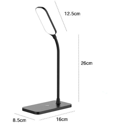 LED Desk Lamp with Wireless Charger and USB Plug in Port Bedside Night Light Touch Dimmable Eye-Caring for Gaming Reading Home