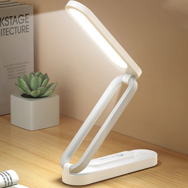 LED Folding Desk Lamp Reading Eye Protection 3-Level Dimming Lighting Table Lamps Bedside Living Bedroom Charging Night Light