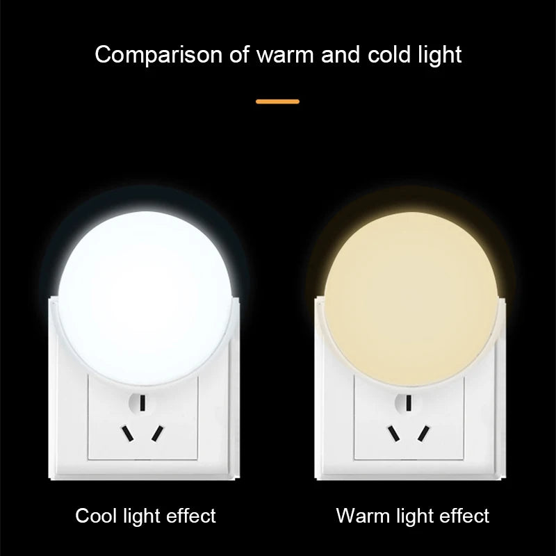 LED Light Control Sensing Lamp Night Lights EU Plug For Baby Children Living Room Bedroom Corridor Bathroom Light Lamp