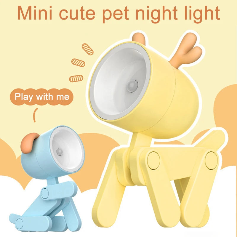 LED Mini Night Light Phone Bracket Cute Table Decoration Lights For Christmas Children Gifts Bedside Table Desk Reading Lamp