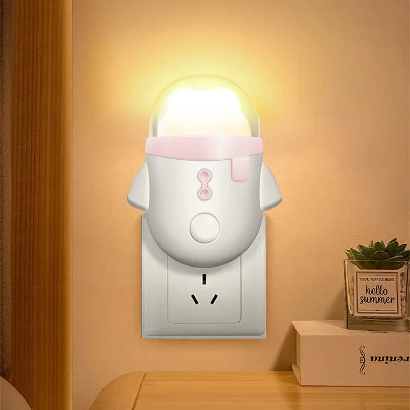 LED Mini Night Light Switch US Plug-In Led Light Eye Protection Night Light Lamp Use For Bedside Baby Feeding Living Room