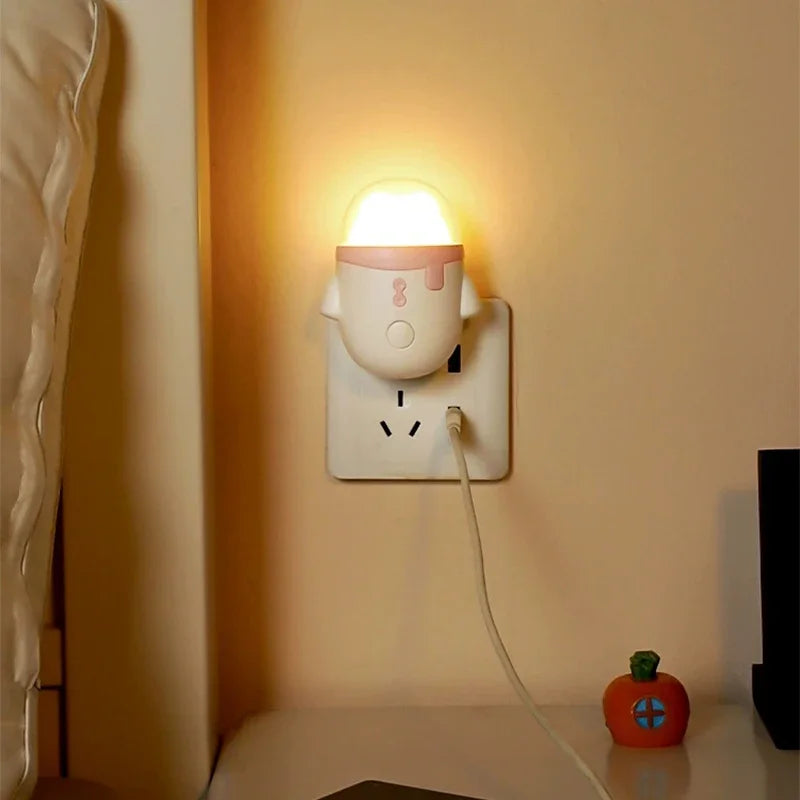 LED Mini Night Light Switch US Plug-In Led Light Eye Protection Night Light Lamp Use For Bedside Baby Feeding Living Room