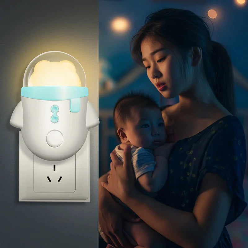 LED Mini Night Light Switch US Plug-In Led Light Eye Protection Night Light Lamp Use For Bedside Baby Feeding Living Room