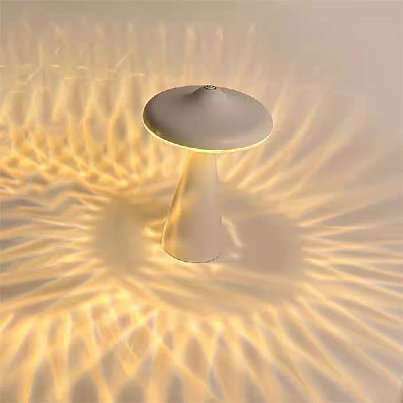 LED Mushroom Table Lamp Rechargable Night Light Portable USB Charging Touch Bedside Table Lamp Living Room Decoration Lamp