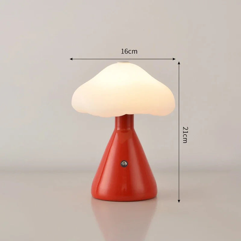 LED Mushroom Table Lamp Rechargable Night Light Portable USB Charging Touch Bedside Table Lamp Living Room Decoration Lamp