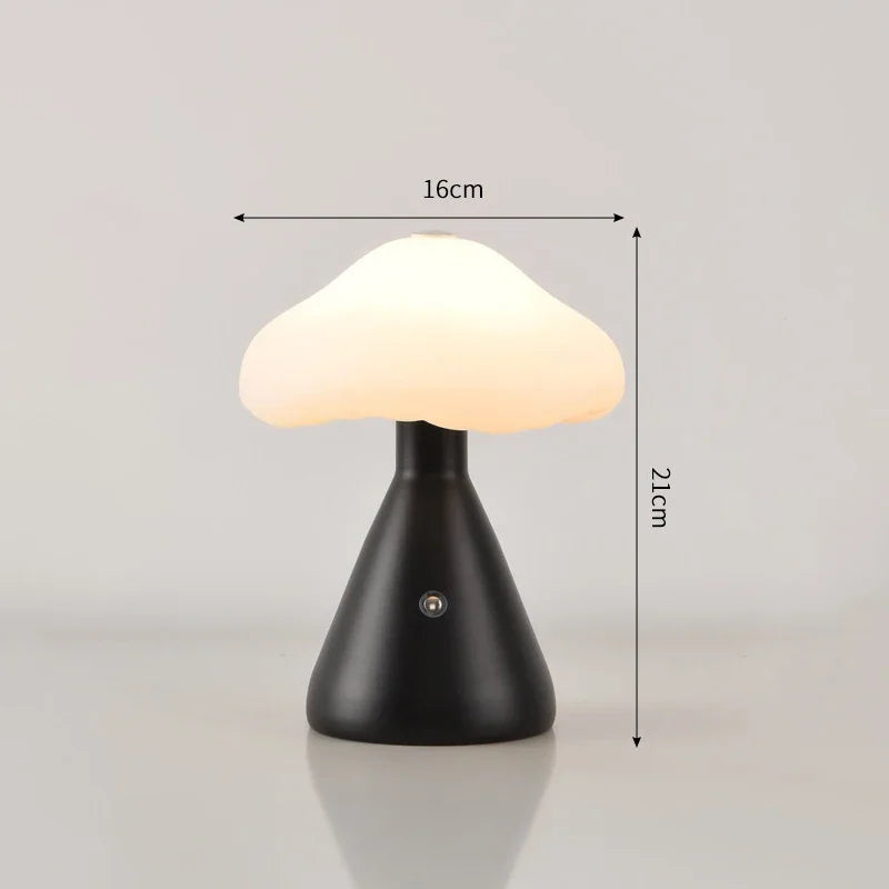 LED Mushroom Table Lamp Rechargable Night Light Portable USB Charging Touch Bedside Table Lamp Living Room Decoration Lamp