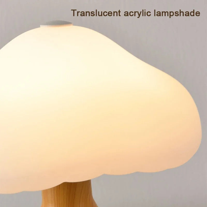 LED Mushroom Table Lamp Rechargable Night Light Portable USB Charging Touch Bedside Table Lamp Living Room Decoration Lamp