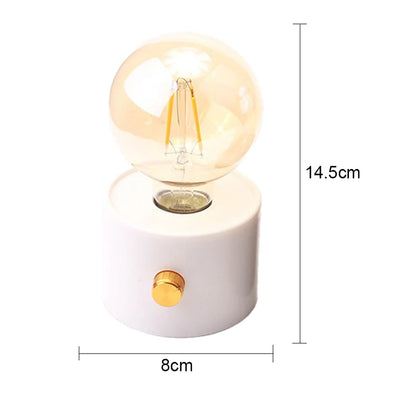 LED Night Light Battery Powered Bulb Lamp Desktop Office Light Retro Bulb Shape Night Light For Baby Room Bedroom Corridor Lamp