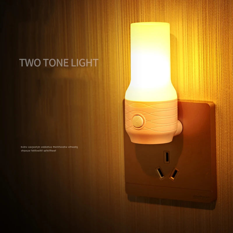 LED Night Light Indoor Wall Lamp EU US Plug-In Bedroom Bedside lamp With Switch Reading Book Light Dimming 2 colors Light