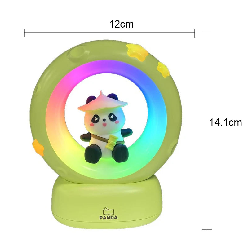 LED Night Light Panda Astronaut Bedside Sleeping Night Lights USB charging Silicone Children Gife Eye Protection Lamp Lighting