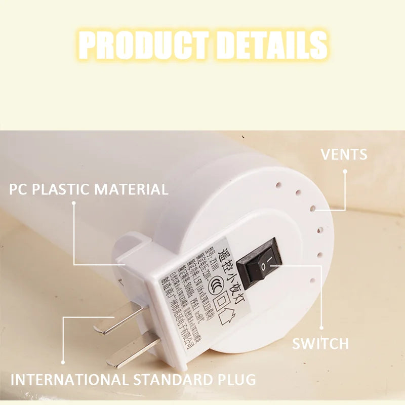 LED Night Light Stepless Dimming EU/US Plug Socket Wall Lamp With Timing Function Remote For Home Bedroom Bedside