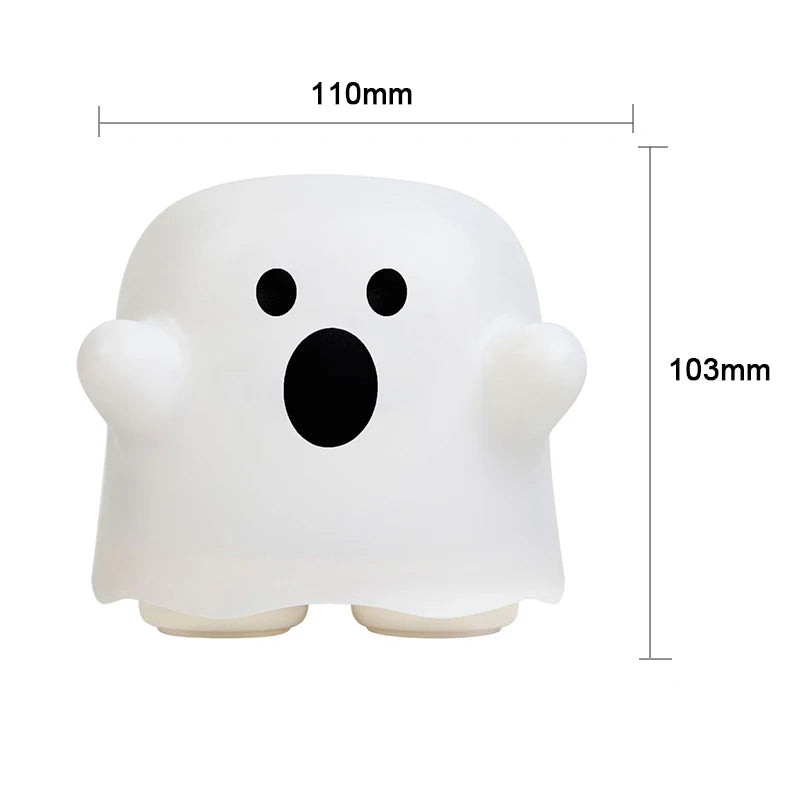 LED Night Lights for Children Bedroom Cute Boo Ghost Silicone Lamp Touch Sensor Dimmable Child Holiday Gift Rechargeable