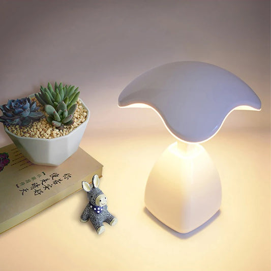 LED Small Table Lamp Portable USB Charging Dimmable Flower Bud Lamp Bedroom Bedside Lamp