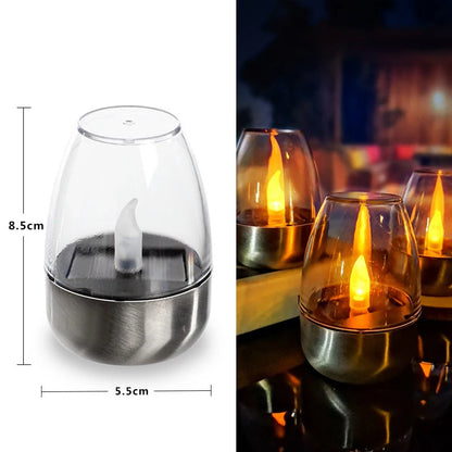 LED Solar Light Waterproof Candles Flameless Outdoor Solar Tea Lights Rechargeable Candles for Party Garden Home Decor