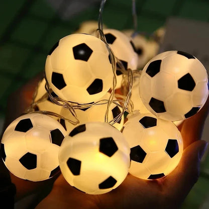 LED String Lights Football Soccer Shaped Fairy Lights LED Hanging Lights for Carnival Parties Decor