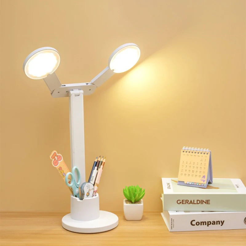 LED Table Lamp Eyes Protection Touch Dimmable Led Table Lamp Dormitory Bedroom Reading USB Rechargable Desk Lamp